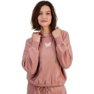 Hippie rose Juniors' Graphic-Print Cropped Hoodie Rose Butterfly Size M